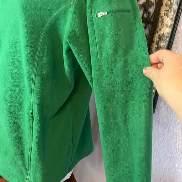 EUC LL BEAN Green Fleece Zip Jacket With Zip Pockets Sz L - Picture 5 of 10